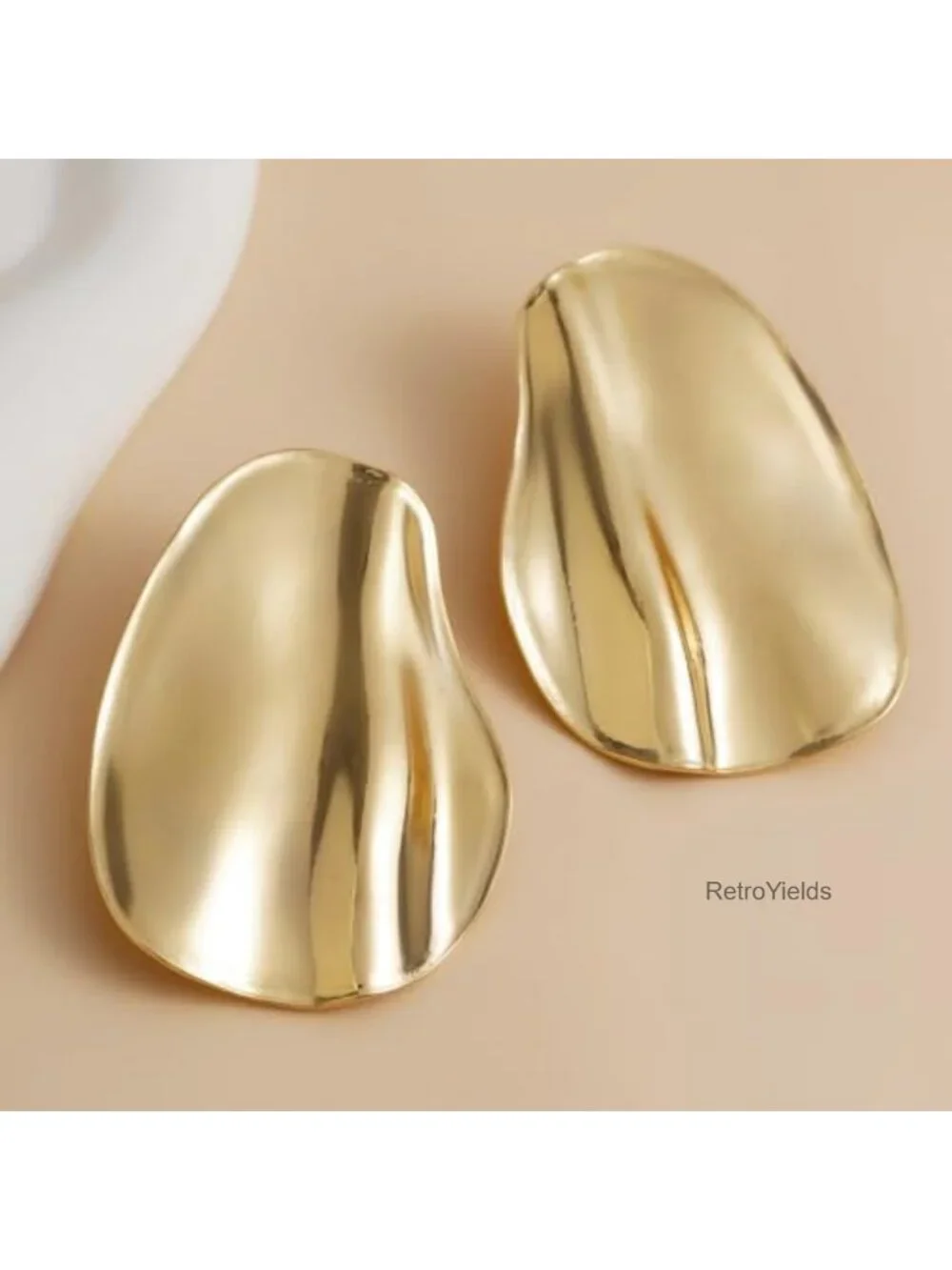 Chunky Teardrop Earrings for Women, Minimalist Geometric Statement Drop